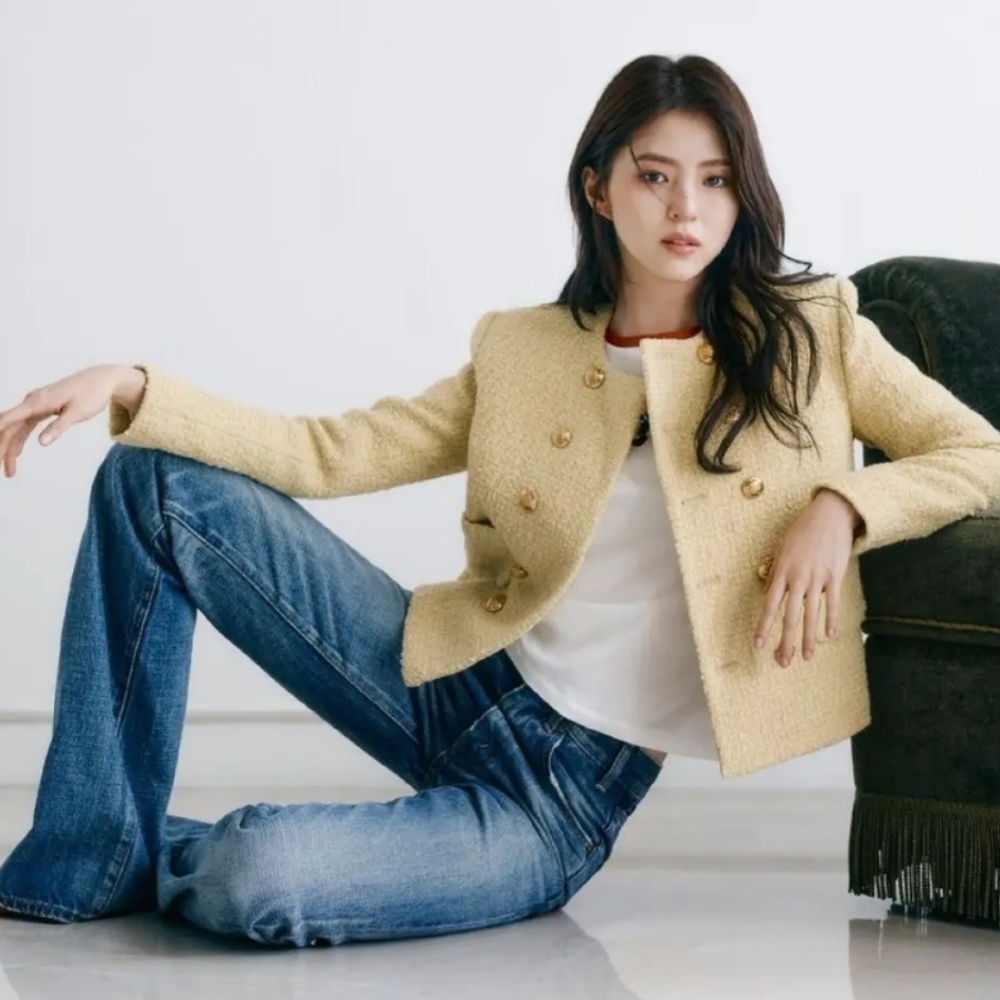 Celine Yellow Wool Tweed Jacket
